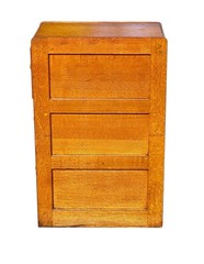 Antique Arts & Crafts Tiger Oak Three Drawer Office File Cabinet