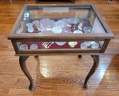 Antique Walnut Vitrine/ Display Case 24″ t x 23″w x 18″ d Queen Ann Legs