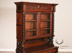 French Renaissance Revival Carved Oak Buffet