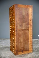 Antique apothecary Map Cabinet Flat File Wood drawer Brass Pulls industrial VTG