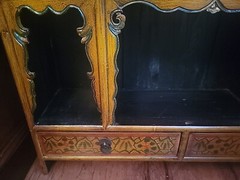 Antique Chinese Cabinet Armoire Lacquer Taborate Shandong Province Kuang Hsu