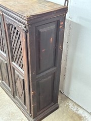 Antique Pilgrim hanging cupboard cabinet old surface 17th livery primitive