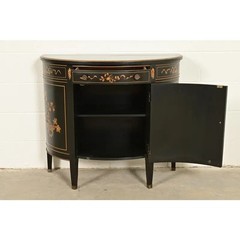 Imperial Furniture Grand Rapids French Regency Chinoiserie Demilune Cabinet
