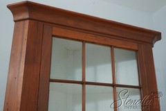 LF69957: Period 19th Century Cherry 2 Piece Country Corner China Cabinet