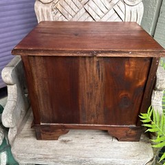 Antique Apothecary Spice Chest, Footed Horizontal Cabinet, 8 Drawers Brass Knobs