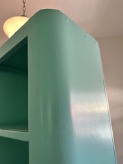 Vintage Wood Free standing Cabinet Turquoise End Cap 50’s Right Side 70in