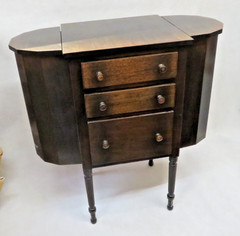 Antique 29″ Imperial Solid Mahogany Martha Washington 3-Drawer Sewing Cabinet