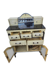 Antique Industrial Art Deco Doctors Dental Cabinet Curio Metal Hutch Apothecary