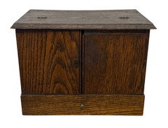 Antique Oak Apothecary Doctor travel cabinet with equipment 1890 medical