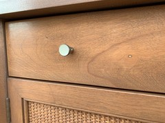 Mid Century Modern Ethan Allen Baumritter Birchcraft 32” Cane Door Cabinet