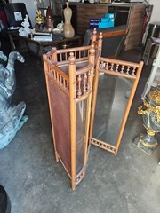 TURN OF THE CENTURY STICK AND BALL HANGING CORNER CABINET
