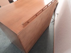 Mid Century Mod American Solid Rock Maple Shutter Door Cabinet Hifi Console Bar