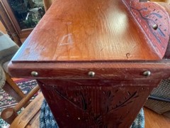 Vintage Antique Hand Made Wooden Multi Drawer Hanging Cabinet Carved Studded