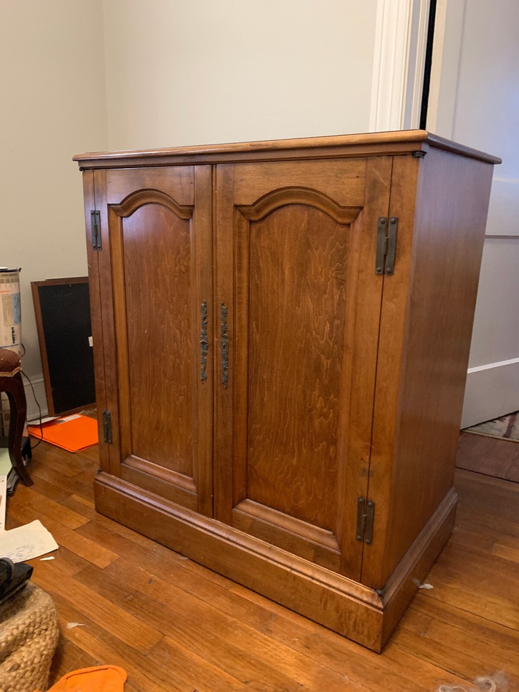 Antique Solid Cherry TV Cabinet – 1960s – 32 1/2” x 36” h x 20″ – vintage