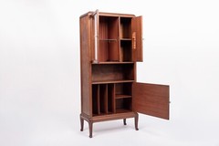 Art Nouveau Antique Inlaid Wooden Cabinet by Majorelle, France, Signed