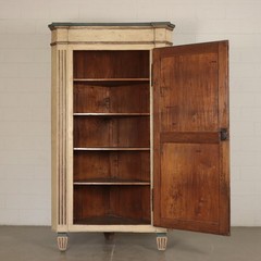 Pair Antique Corner Cabinets Piacenza Italy 18th Century 4 Shelves Certified