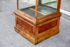 Antique Drug Store Showcase Oak Glass Display Case Trophy Bookcase Cabinet VTG