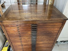 Antique Hamilton 24 Drawer Oak Print Cabinet Flat File Restored Cast Iron Pulls