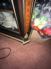 Vintage 1930’s Chinoiserie Hand Painted Display China Cabinet
