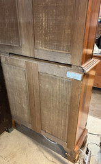 English Edwardian Style Breakfront in Satinwood with Dentil Molding