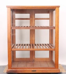 Antique Golden Oak Pie Pastry Display Cabinet
