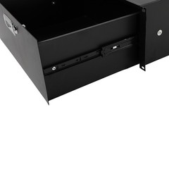 19″ 4U Steel Plate DJ Drawer Cabinet with Keys Black, USA Warehouse, in stock