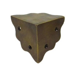 5cm Lot of 4 pcs Solid Brass Vintage 3D Wave Corner Protector Decor Shelf Table