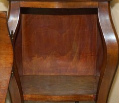 FINE PAIR OF ANTIQUE 1880 ITALIAN MARBLE TOP BOMBE NIGHTSTAND SIDE TABLE CHEST