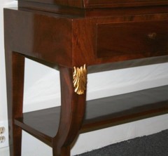 Mahogany Secretary Bookcase Vitrine, Italy, 1940