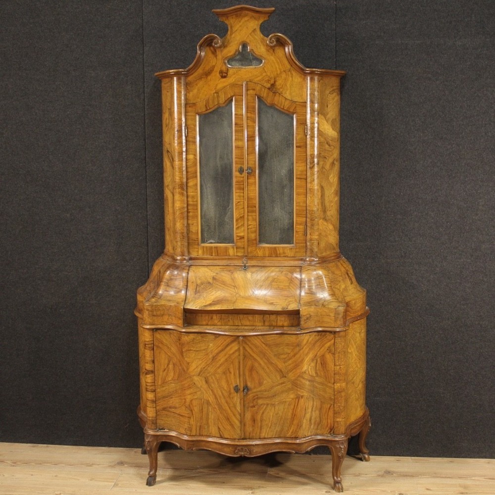 Venetian trumeau wood mirrors furniture sideboard 20th century writing cabinet