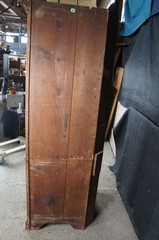 Antique Early American Primitive Pine Farmhouse Corner Cabinet Cupboard 90″