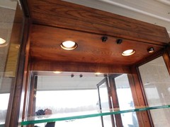Henredon Scene One Campaign Style Light 2 Pc Curio Cabinet 82″h X 32″w “B”
