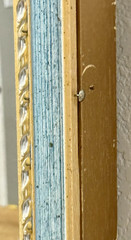 Vintage Italian Gold Mirror Jewelry Box Octagon Wall Cabinet Hidden Key Holder