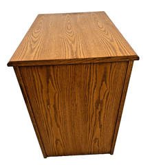 Vintage Tiger Oak File Cabinet Two Drawers one locks Paneled Sides Legal SIze 1A