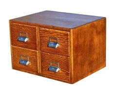 Antique Arts & Crafts Oak Yawman & Erbe Four Drawer Wood File Cabinet
