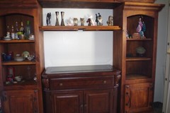 Broyhill Mahogany Wood China Marbel Top Silver Wear Cabinet