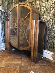 Vintage 1930s Art Deco China Vitrine Cabinet