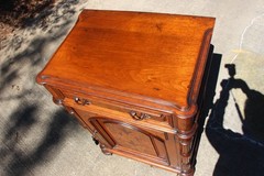 Fancy Burl Walnut Victorian Credenza Cabinet with Drawer ~ Ca.1880