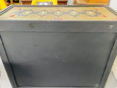 Palatial Hollywood Regency Commode, Chest, Nightstand in Brass and Ebony, a Pair
