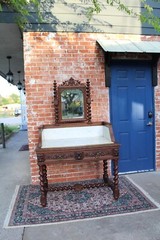 French Antique Louis XIII Oak Marble Top Dresser / Washstand/ Vanity