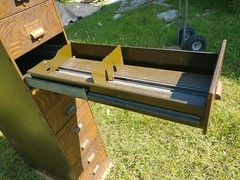 Steel file Cabinet Drawers vintage industrial (Art Metal) Faux Wood mid century