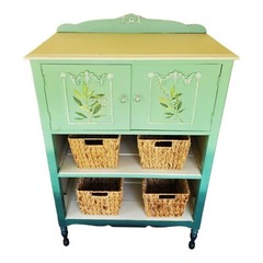Antique Hand Painted Dresser Cabinet Nursery Boho Cottagecore French Antique