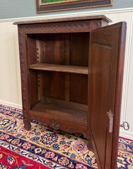 Antique French Breton Jam Cabinet Cupboard Storage Drawer Carved Oak 19th C