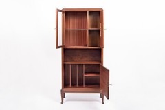 Art Nouveau Antique Inlaid Wooden Cabinet by Majorelle, France, Signed