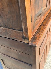 Antique Livery cabinet cupboard oak raised panel Pilgrim Period Farm House