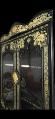 Vintage Korean 1960’s Black Lacquer Chinoiserie Display Cabinet
