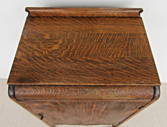Antique Sheet Music Tiger Oak Cabinet, Record Cabinet, Side Table