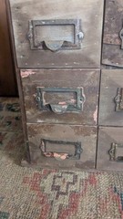 Antique Old Primitive Wood 12 Drawer Apothecary Spice Storage Cabinet 16″