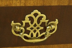 F52257EC: HICKORY 4 Door Beveled Glass Mahogany Breakfront