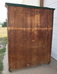 Antique Square Nail Quartersawn Oak 2 Door Display Case Cabinet Egg & Dart Crown